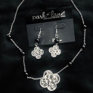NWOT Park Lane silver/black necklace and earrings
